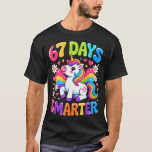 67 Days Smarter Unicorn Rainbow 67th Day Of School T-Shirt
