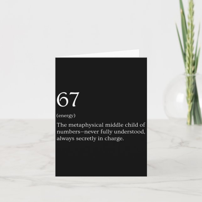 67 Definition Meme  Card (Front)