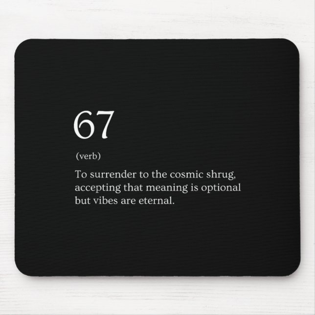 67 Definition Meme  Mouse Pad (Front)