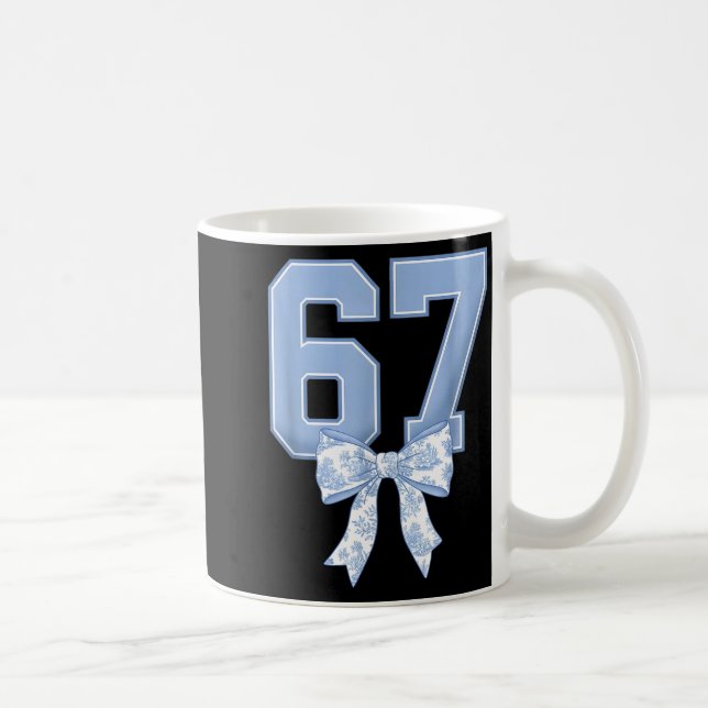 67 Design For Teachers 6 7 Meme Bow Girls Women Si Coffee Mug (Right)