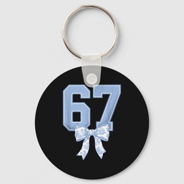 67 Design For Teachers 6 7 Meme Bow Girls Women Si Key Ring (Front)