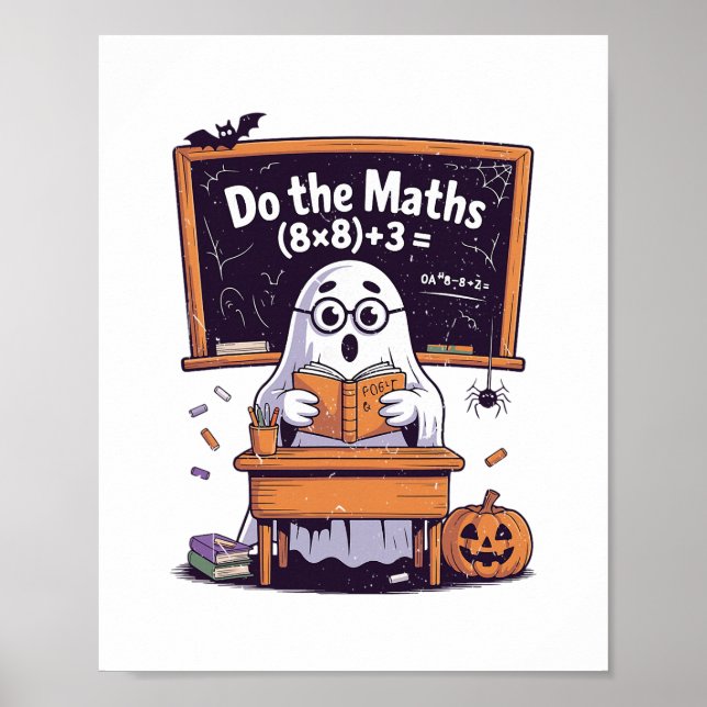 67 Do The Math Ghost Teacher Halloween Costume Mat Poster (Front)