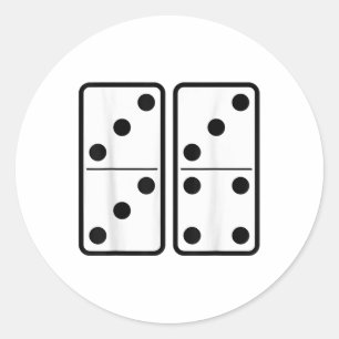 67 Domino Six Seven Tiles Meme Retro Gamer Vintage Classic Round Sticker