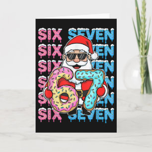 67 Donut Christmas Funny Six Seven Meme Santa Kids Card