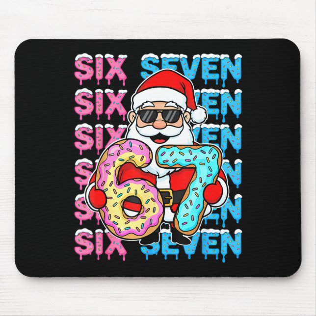 67 Donut Christmas Funny Six Seven Meme Santa Kids Mouse Pad (Front)