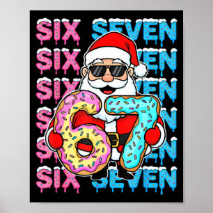 67 Donut Christmas Funny Six Seven Meme Santa Kids Poster