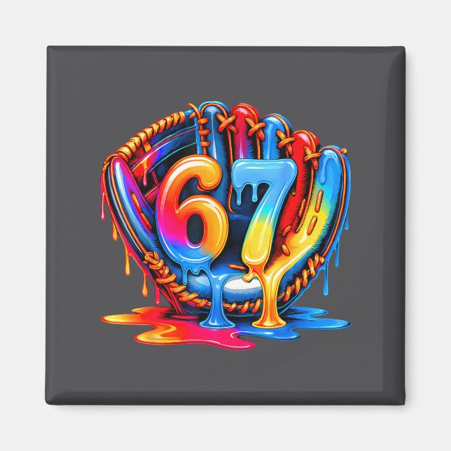 67 Drip Baseball Life Style 101 Apparel Youth Drip Magnet (Front)