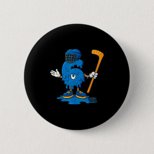67 Drip Ice Cream Hockey Player  6 Cm Round Badge
