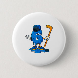 67 Drip Ice Cream Hockey Player  6 Cm Round Badge