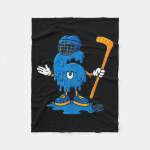 67 Drip Ice Cream Hockey Player Fleece Blanket