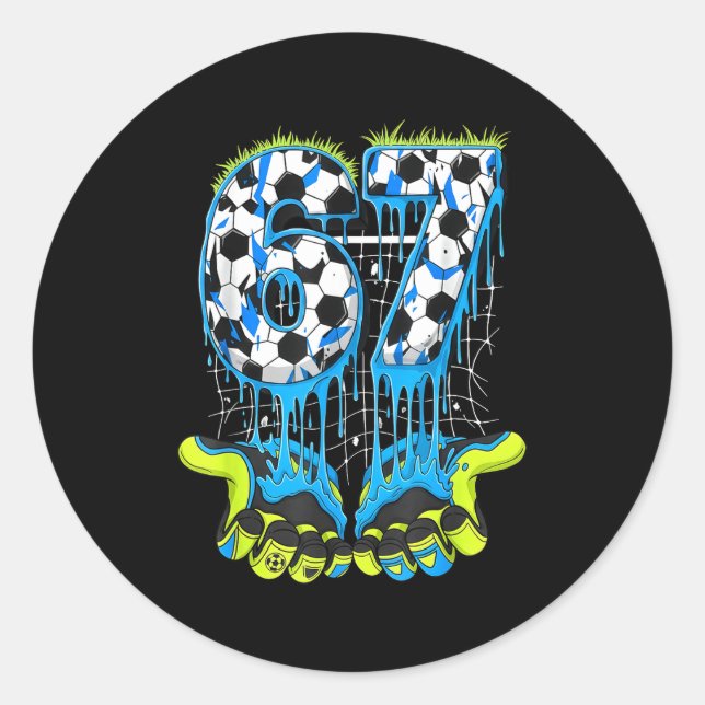 67 Drip Soccer Gen Alpha Slang Six Seven Meme  Classic Round Sticker (Front)