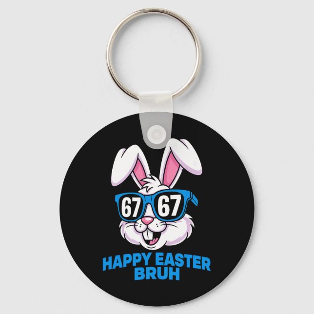 67 Easter- Funny Easter Gen Alpha Six Seven Easter Key Ring (Front)