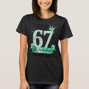 67 & Fabulous I Turquoise White Party Group Photo T-Shirt