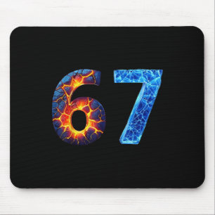 67 Fire Ice Number Funny Six Seven Meme 6 7  Mouse Pad