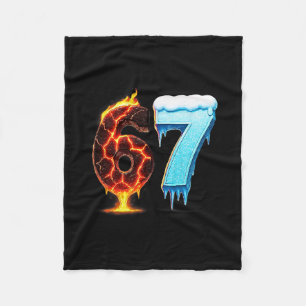 67 Fire Ice Number Six Seven Meme 67 Alpha Slang Fleece Blanket