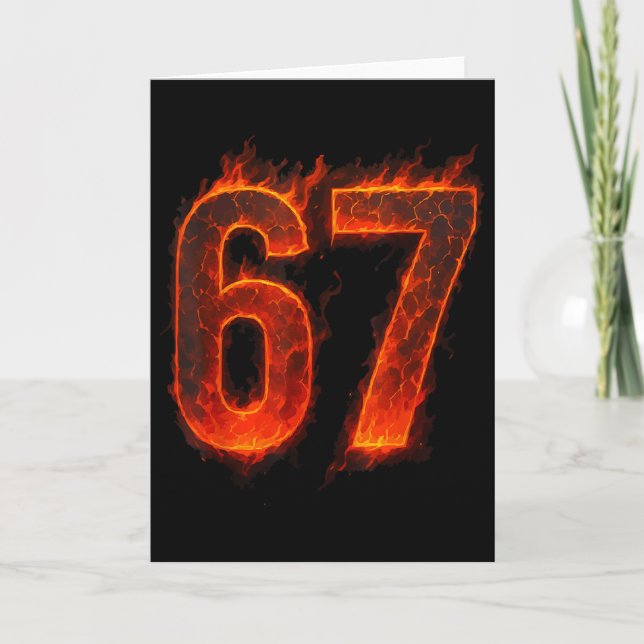 67 Flame Number Six Seven Meme 67 Kid _1  Card (Front)