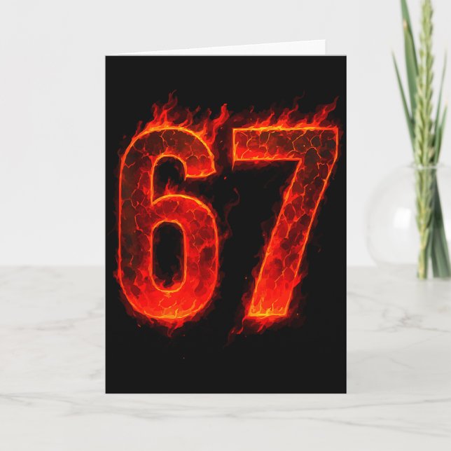 67 Flame Number Six Seven Meme 67 Kid  Card (Front)