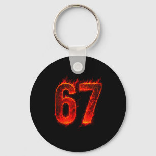 67 Flame Number Six Seven Meme 67 Kid Key Ring
