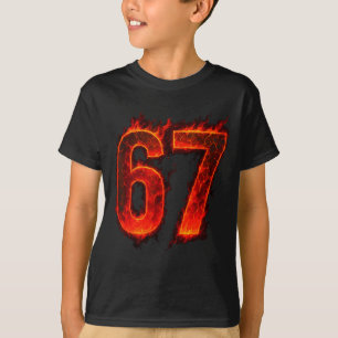 67 Flame Number Six Seven Meme 67 Kid T-Shirt