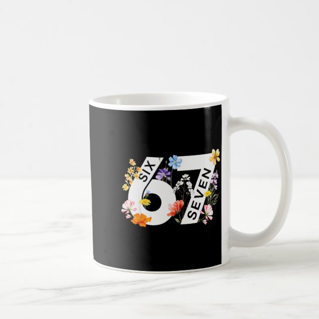 67 Floral Flower Gen 67th Birthday Number 67  Coffee Mug (Right)