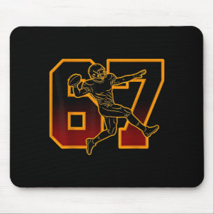 67 Football Player Meme Boys Girls Offensive Line Mouse Pad