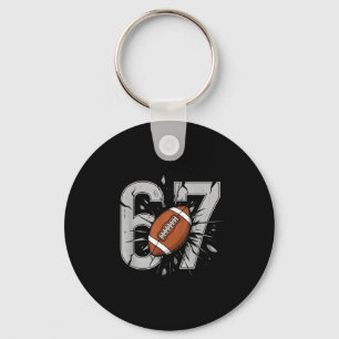 67 Football Six Seven 6 7 Meme Playful Fball Fans  Key Ring