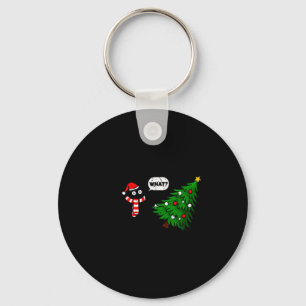67 Funny Black Cat Pushing Christmas Tree Over Cat Key Ring
