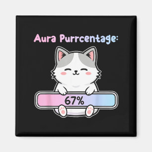 67 Funny Cat Aura Energy At Six Seven Meme Gen Z A Magnet