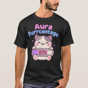 67 Funny Cat Aura Energy At Six Seven Meme Gen Z A T-Shirt