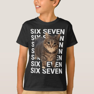 67 Funny Cat Six Seven Meme Gen Z Alpha Humor Anim T-Shirt