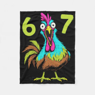 67 Funny Chicken Meme Six Seven Gamer Humour Gifts Fleece Blanket