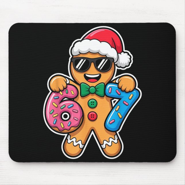 67 Funny Christmas Boys Kids Xmas Six Seven Ginger Mouse Pad (Front)