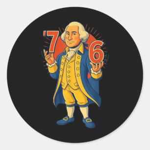 67 Funny George Washington Meme Six Seven Gen Alph Classic Round Sticker