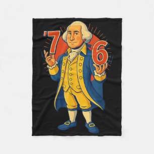67 Funny George Washington Meme Six Seven Gen Alph Fleece Blanket