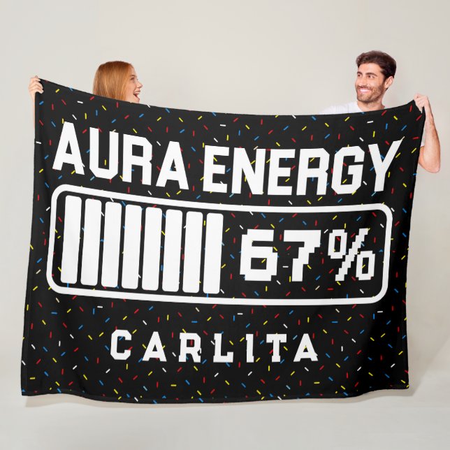 67 Funny Meme Aura Energy at 67 Six Seven Meme Gen Fleece Blanket (In Situ)
