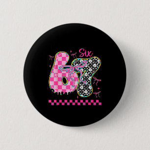 67 Funny Meme Filled With Hearts Six Seven Valenti 6 Cm Round Badge