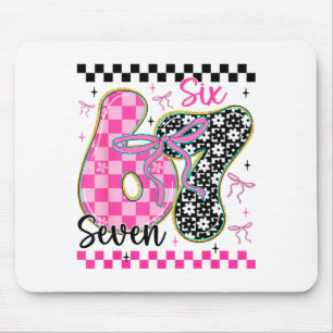 67 Funny Meme Filled With Hearts Six Seven Valenti Mouse Pad