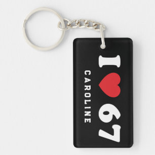 67 Funny Meme I Love Six Seven 67th Birthday Key Ring