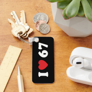 67 Funny Meme I Love Six Seven 67th Birthday Key Ring