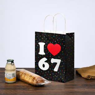 67 Funny Meme I Love Six Seven 67th Birthday Medium Gift Bag