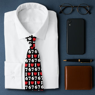 67 Funny Meme I Love Six Seven 67th Birthday Tie