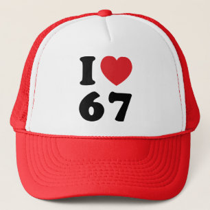 67 Funny Meme I Love Six Seven 67th Birthday Trucker Hat