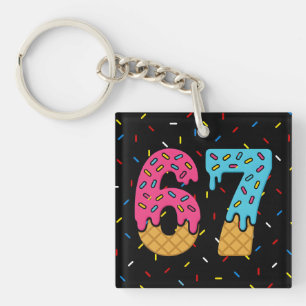 67 Funny Meme Ice Cream Six Seven Gen Alpha Key Ring