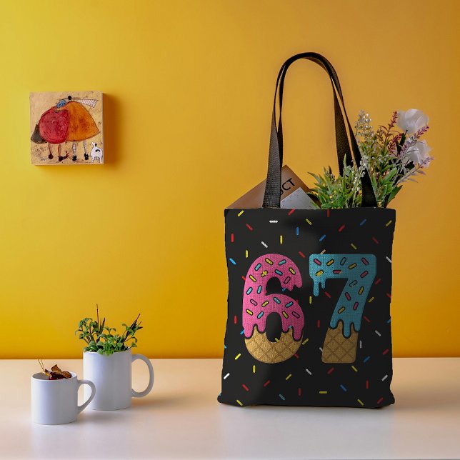 67 Funny Meme Ice Cream Six Seven Gen Alpha Tote Bag (Creator Uploaded)