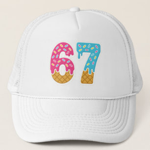 67 Funny Meme Ice Cream Six Seven Gen Alpha Trucker Hat