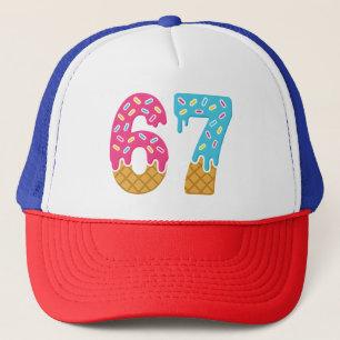 67 Funny Meme Ice Cream Six Seven Gen Alpha Trucker Hat