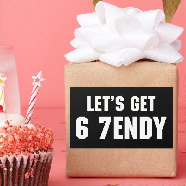 67 Funny Meme Let's get Six Seven Sendy 6 7endy Rectangular Sticker (Party)