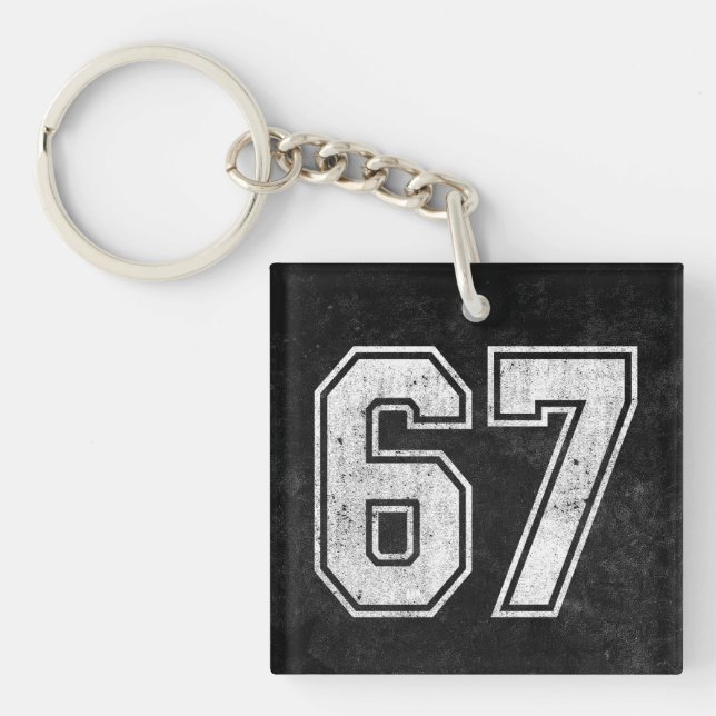 67 Funny Meme Six Seven Gen Alpha Key Ring (Front)