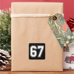 67 Funny Meme Six Seven Gen Alpha Square Sticker