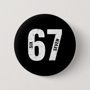 67 Funny Meme Six Seven Retro  6 Cm Round Badge